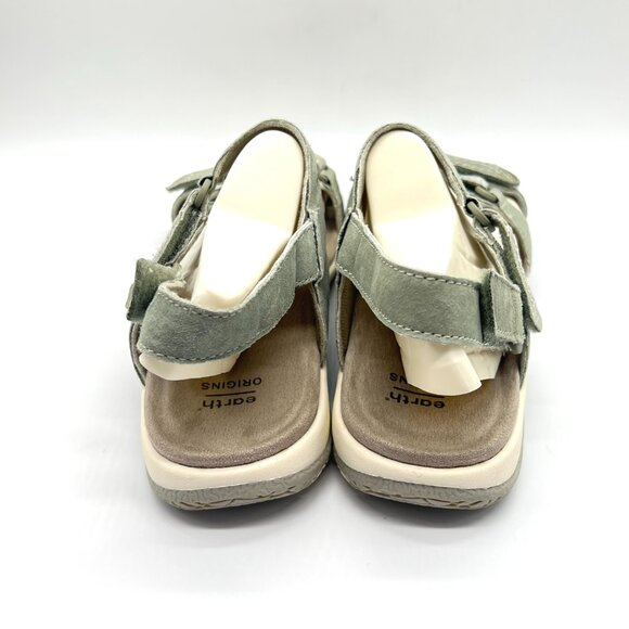 11W 11 WIDE WIDTH Earth Origins Savoy Sage Green Suede Sandals Shoes - Picture 7 of 12